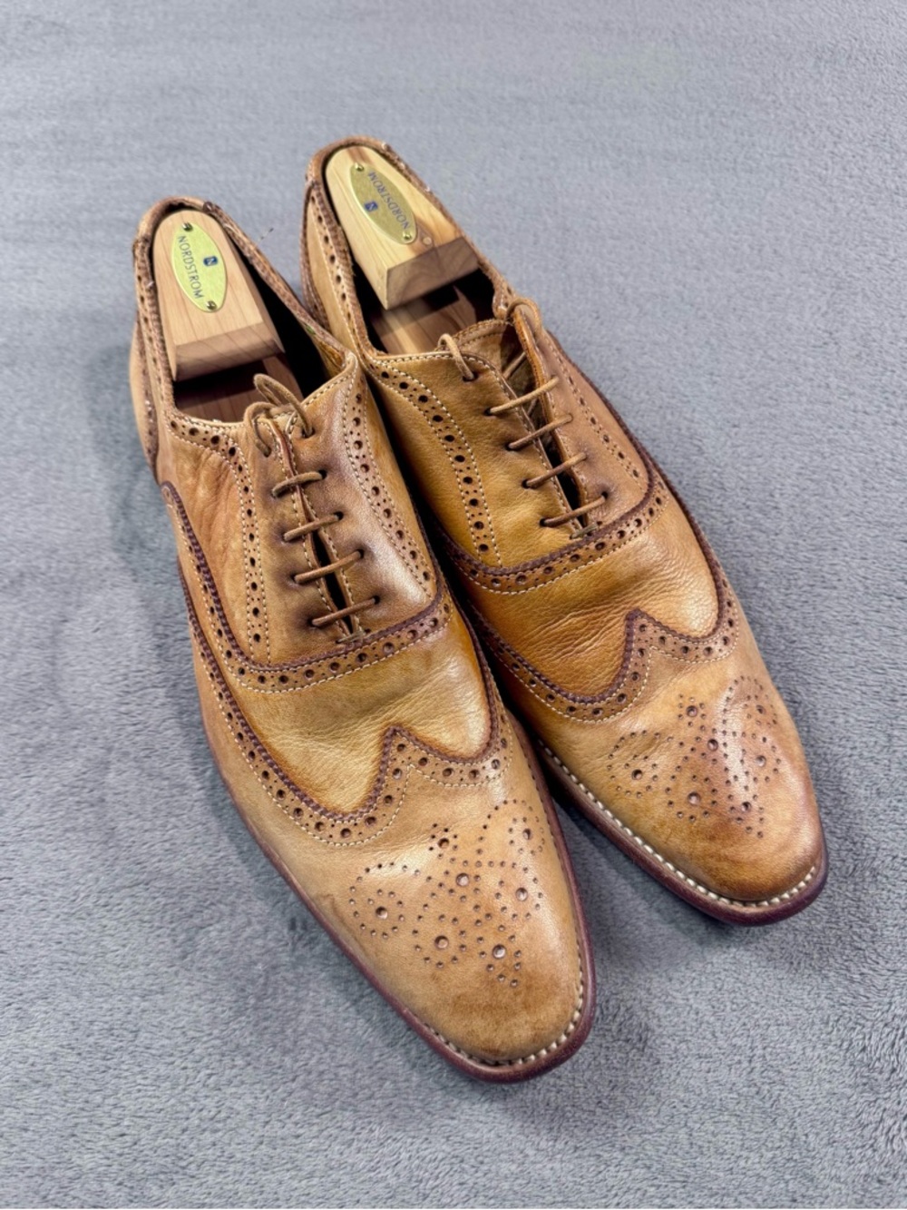 Paul Smith Tan Leather Wingtip Oxfords